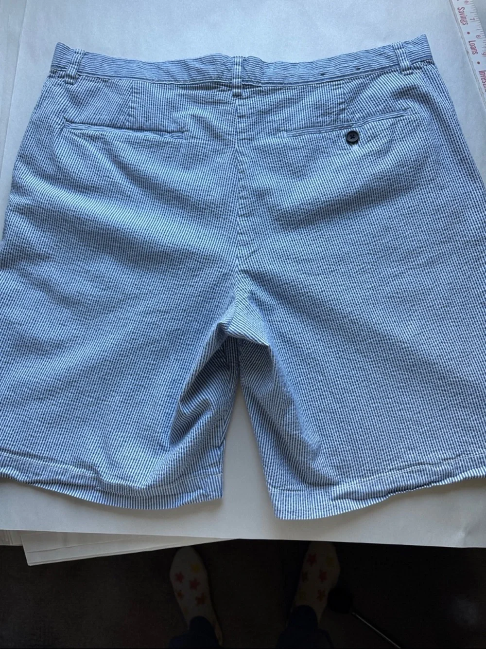 Banana Republic Aiden Shorts Mens 36 Seer Sucker Cotton Preppy Nautical Beach